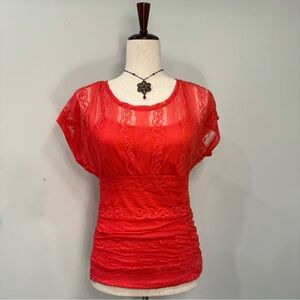 Y2K layered lace top